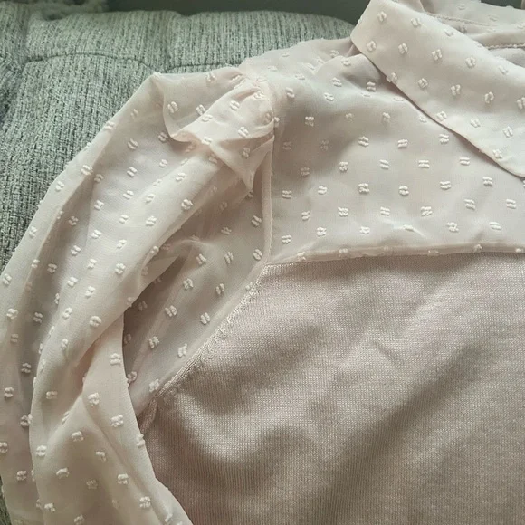 Adrianna Papell Cream Textured Blouse - Picture 4 of 8